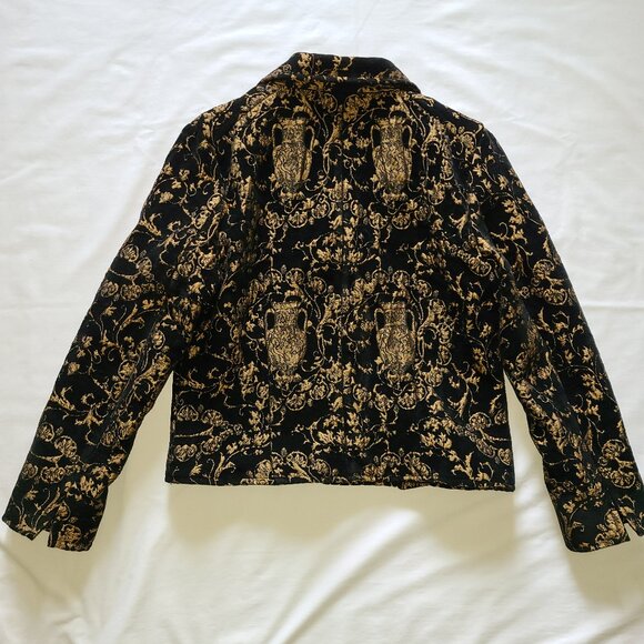 Christopher & Banks Gold & Black Tapestry Jacket – Size L - Picture 5 of 10